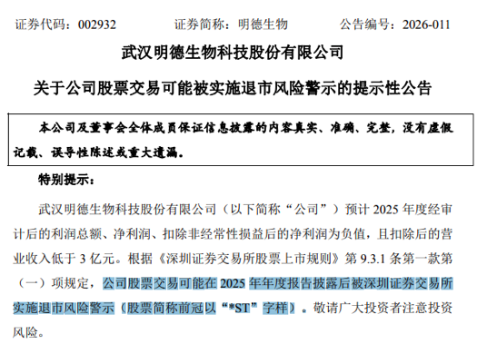 业绩变脸 002932触及退市风险-第2张图片-51吃大瓜 业绩变脸 002932触及退市风险-第2张图片-51吃大瓜